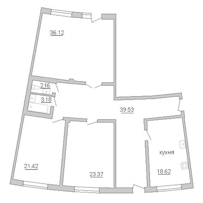 Трехкомнатная квартира в Л1: площадь 144.1 м2 , этаж: 1 – купить в Санкт-Петербурге